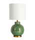 Table Lamp green ceramic and white lampshade 35x35x69cm
