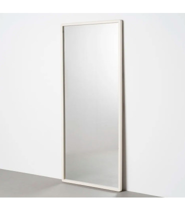 Grand miroir rectangulaire en bois blanc cassé 80x3x180cm
