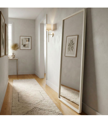 Grand miroir rectangulaire en bois blanc cassé 80x3x180cm
