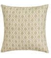 Coussin classique carré vert et beige 45x45cm