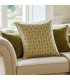Coussin classique carré vert et beige 45x45cm