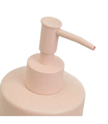 Distributeur de savon en dolomite rose pastel 7x7x17cm