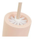 Brosse WC en dolomite rose pastel 11x11x38cm