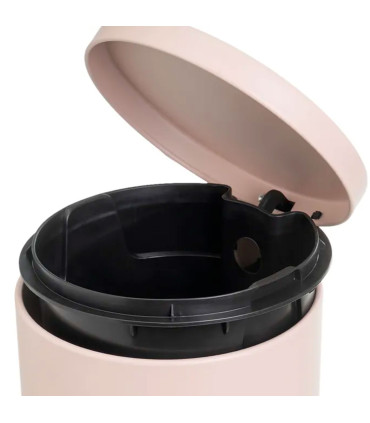 Poubelle de salle de bain en métal rose pastel 3L