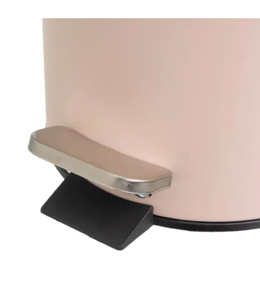 Poubelle de salle de bain en métal rose pastel 3L
