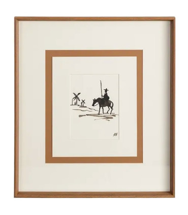 Set of 2 paintings don quichotte 44x50cm
