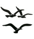 Décoration murale 3 mouettes en aluminium noir 36x14x2cm