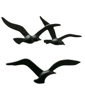Wall Decoration Birds black aluminium 36x14x2cm