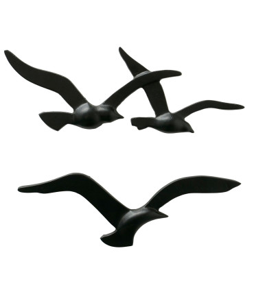 Wall Decoration Birds black aluminium 36x14x2cm