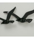 Décoration murale 3 mouettes en aluminium noir 36x14x2cm