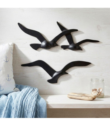 Wall Decoration Birds black aluminium 36x14x2cm