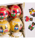 Set of 6 Christmas Balls retro - 7.5cm