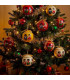 Coffret de 6 boules de Noël rétro 7.5cm
