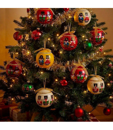 Set of 6 Christmas Balls retro - 7.5cm