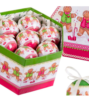 Coffret de 14 boules de Noël rétro 7.5cm