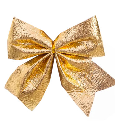 Set de 8 noeuds dorés pour décoration sapin de Noël 7.5cm