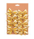 Set de 8 noeuds dorés pour décoration sapin de Noël 7.5cm