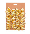Set de 8 noeuds dorés pour décoration sapin de Noël 7.5cm