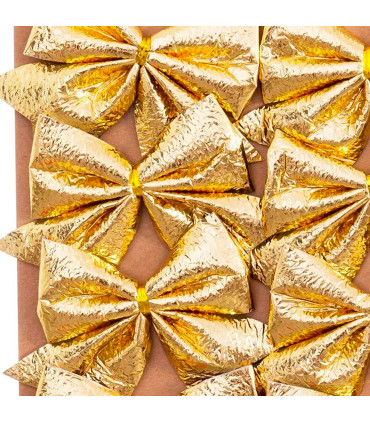 Set de 8 noeuds dorés pour décoration sapin de Noël 7.5cm