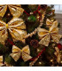 Christmas Tree Decoration gold bow - Set of 8
