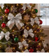 Set de 8 noeuds argentés pour décoration sapin de Noël 7.5cm