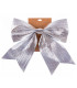 Décoration de Noël grand noeud argenté 25cm