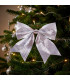 Décoration de Noël grand noeud argenté 25cm