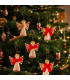 Set de 4 anges en paille décoration sapin de noël 6x2.5x13cm