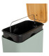 Bathroom Bin green Metal and bamboo 5L
