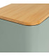 Bathroom Bin green Metal and bamboo 5L