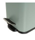 Poubelle de salle de bain rectangulaire métal vert sauge et bambou 5L