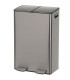 Poubelle de tri double compartiment métal chromé 2x30L