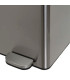Poubelle de tri double compartiment métal chromé 2x30L