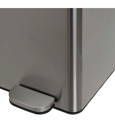 Poubelle de tri double compartiment métal chromé 2x30L