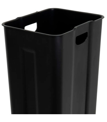 Poubelle de tri double compartiment métal noir 2x30L