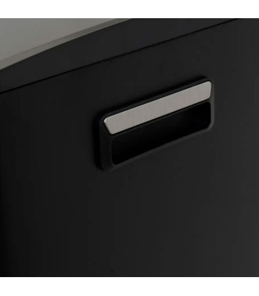 Poubelle de tri double compartiment métal noir 2x30L