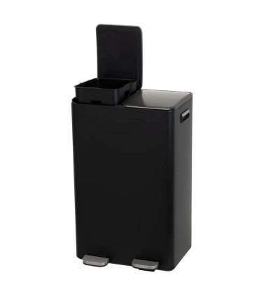 Double Kitchen Bin black 2x30L