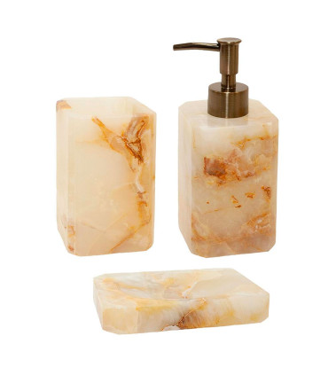 Soap Dispenser beige Marble 7x7x18cm
