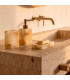 Soap Dispenser beige Marble 7x7x18cm
