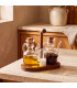 Set huile, vinaigre et sel verre et bois acacia 9x18.5x18cm