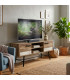 Meuble de télévision métal noir et bois 2 portes 119x40x63cm