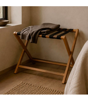 Porte-bagage en bois de chêne pliable 68X44X58CM