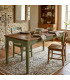 Classic green recycled wood dining table – 160 × 80 × 80 cm