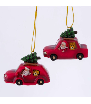 Set of 2 Christmas Balls snowmen 4.5x3x7cm