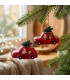 Set of 2 Christmas Balls snowmen 4.5x3x7cm