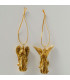 Set of 2 gold resin angel Christmas ornaments – 6.5 × 2.5 × 8 cm
