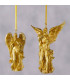 Set of 2 gold resin angel Christmas ornaments – 6.5 × 2.5 × 8 cm