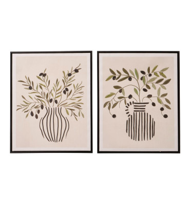 Set of 2 wall canvas flowers 42x4x52cm
