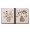 Set de 2 tableaux sur toile bouquet de fleurs 42x4x52cm