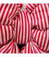 Large red and white striped fabric Christmas bow – 59 × 11.5 × 53 cm